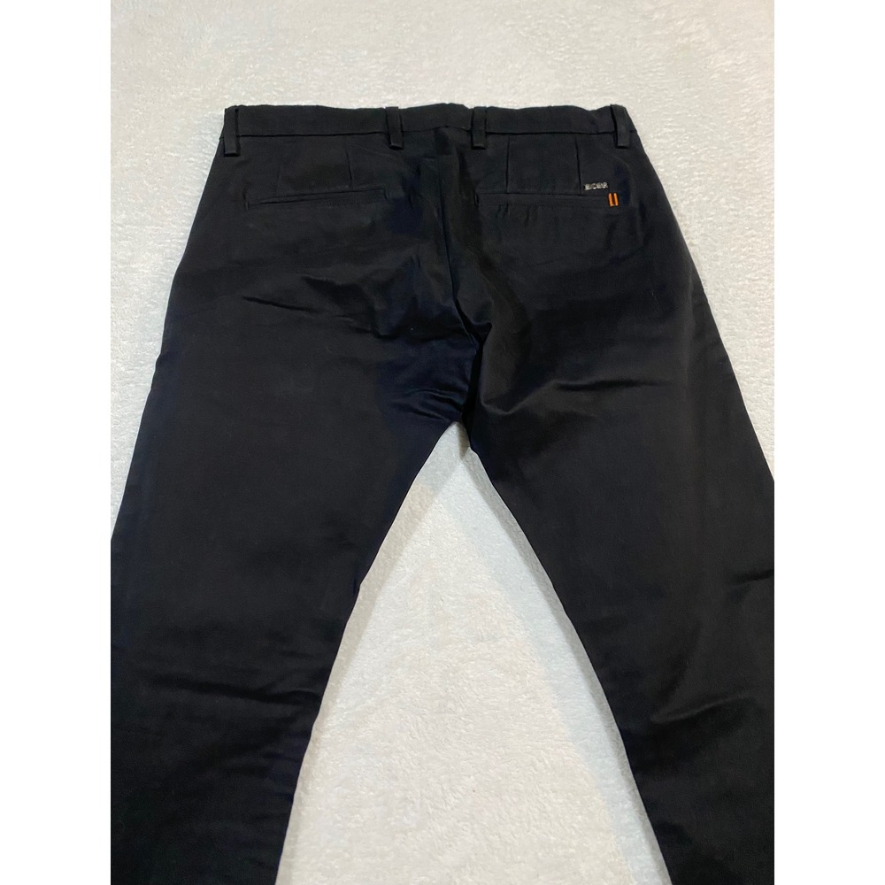 Hugo Boss Orange Label Slim Fit Chinos Mens 32 Black Cotton Trousers Pants - Picture 9 of 10